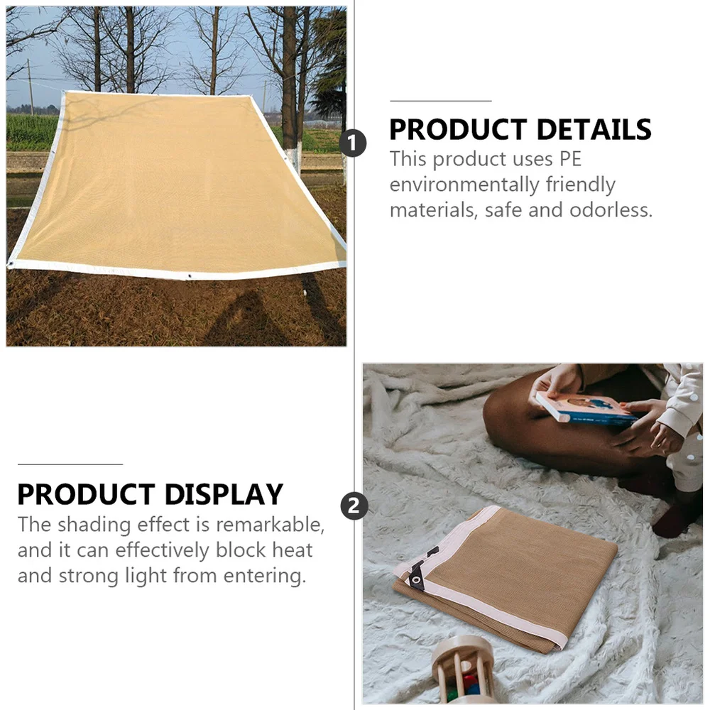 

1Pc Sun Block Screen Outdoor Net Thickening Sun Protector (Beige)