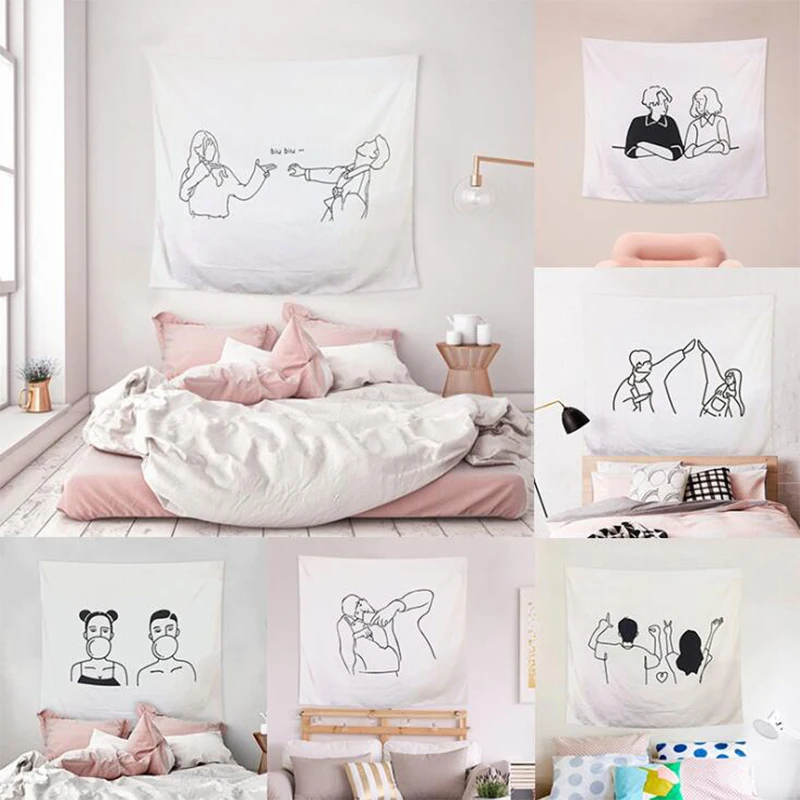 Пара Line Draw гобелены художественный настенный гобелен абстрактные картины