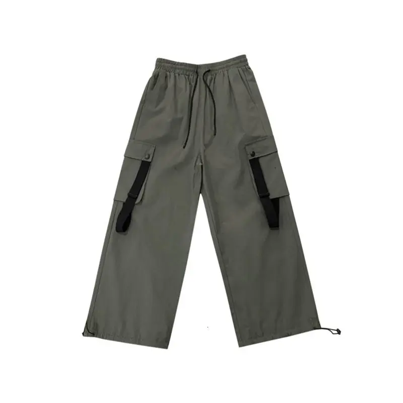 

Spring Summer Cargo Pants Men's Fashion Retro Multi-pocket Casual Pants Men Streetwear Korean Loose Straight Wide Leg Pants Mens