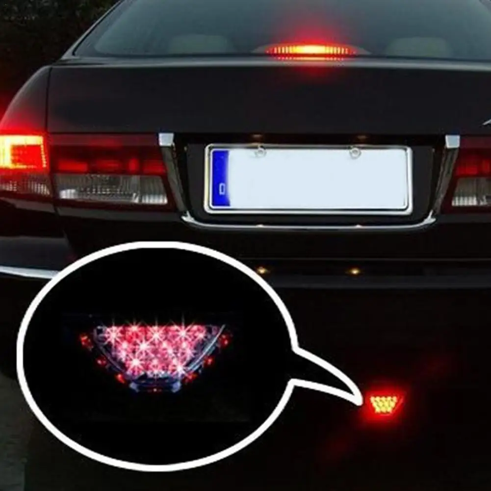 

New Universal F1 Triangle Style Sport 12led Brake Signal Lamp Rear Fog Light Rear Warning Light Third Brake Lamp DRL for JDM BBA
