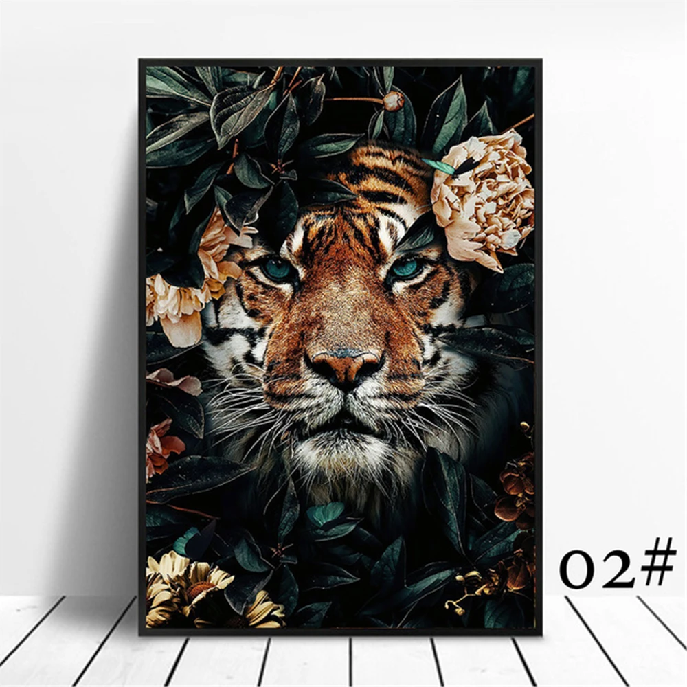 

Animal Flower Lion Tiger Elephant Elk Orangutan DIY Cross Stitch Embroidery 11CT Kits Craft Needlework Set Cotton Sale