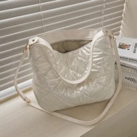 New Large-capacity Handbag Winter Feather Down Shoulder Bag for Women White Space Pad Cotton Tote Bags Ladies Crossbody Bags Sac
