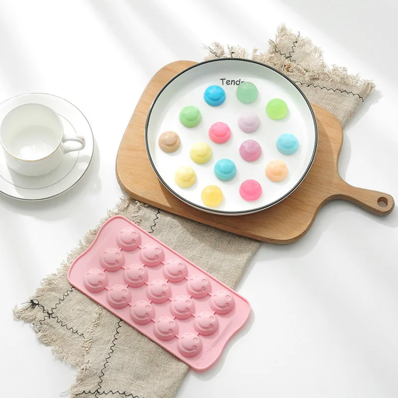 15 отверстий полукруг смайлик силиконовая форма для торта DIY шоколадная резинка QQ