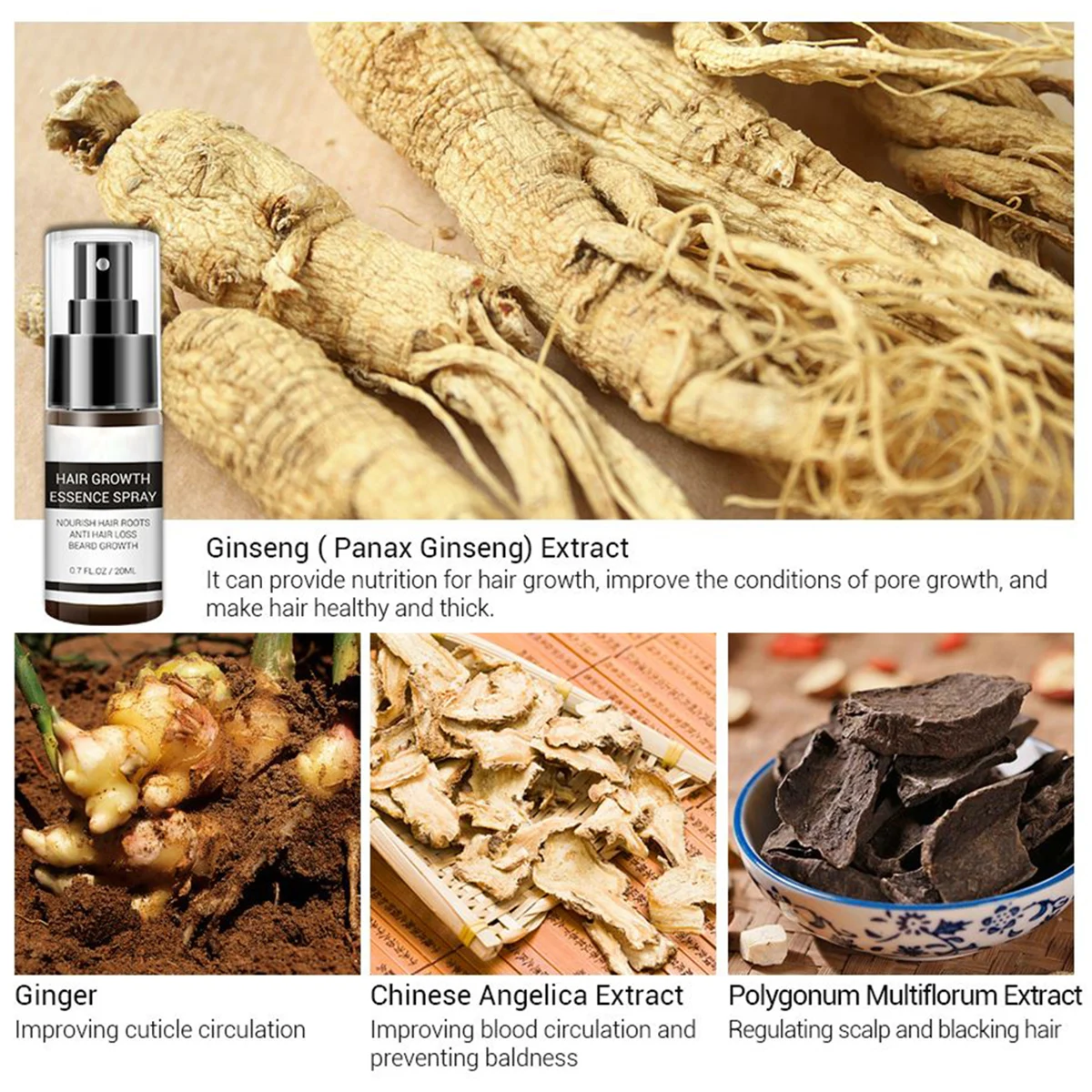 Эссенция для роста волос 20 мл спрей против выпадения лечение питание жидкий Уход