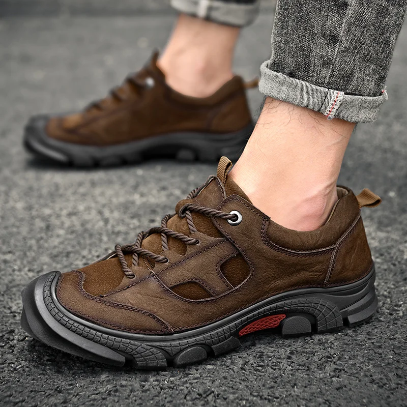 

New men's casual outdoor sports shoes spring and autumn British leather shoes simple fashion all-match trendy shoes