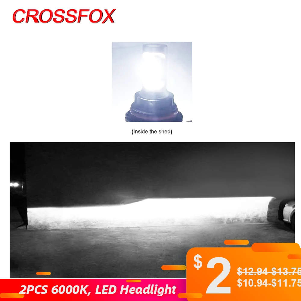 CROSSFOX Автомобильные светодиодные лампы 9007 9004 H13 H1 H3 H11 9005 HB3 9006 HB4 880 881 H27 H7 H4 светодиодный головной светильник авто светодиодные лампы светильник CSP 12V 6000K