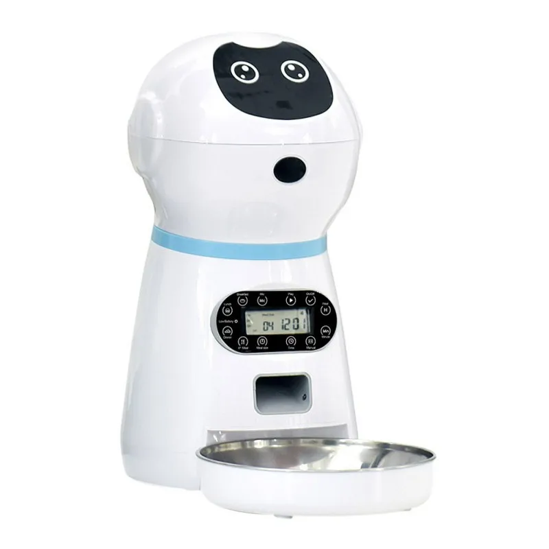 UK Plug Автоматическая кормушка для домашних животных, кошек, собак, сухой корм, умный дозатор для пищевых продуктов с контролем количества и таймером, товары для домашних животных - Цвет: UK Plug