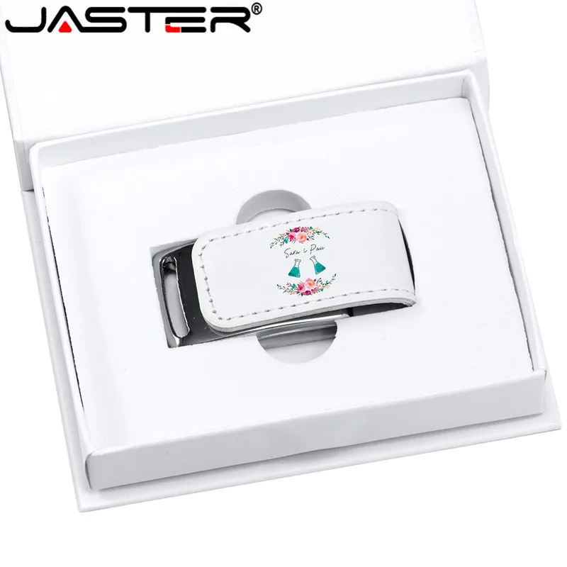 JASTER Пользовательский логотип для USB 2 0 флэш накопитель 64 ГБ 32 4 8 16 кожаный Usb +