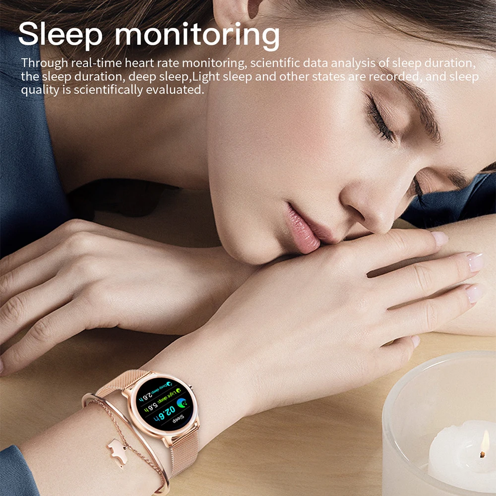 

GIAUSA S06 Multiple Dials Sports Women Blood Pressure Full Touch Girl Metal Smart Watch Message Puch Bracelat Female Smartwatch