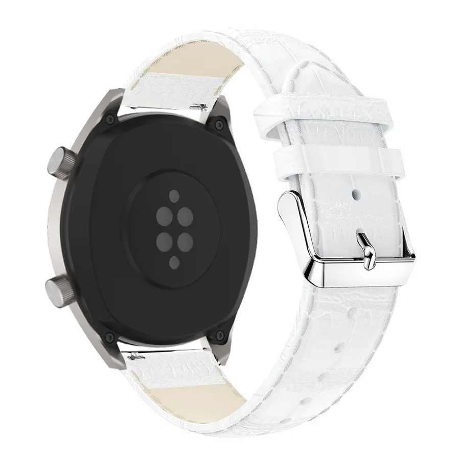 Белый Ремешок для Xiaomi Huami AMAZFIT GTR 47 мм ремешок 22 мм кожаный браслет ремешок для Galaxy Watch 46 мм/gear S3 Frontier Correa - Цвет: Белый