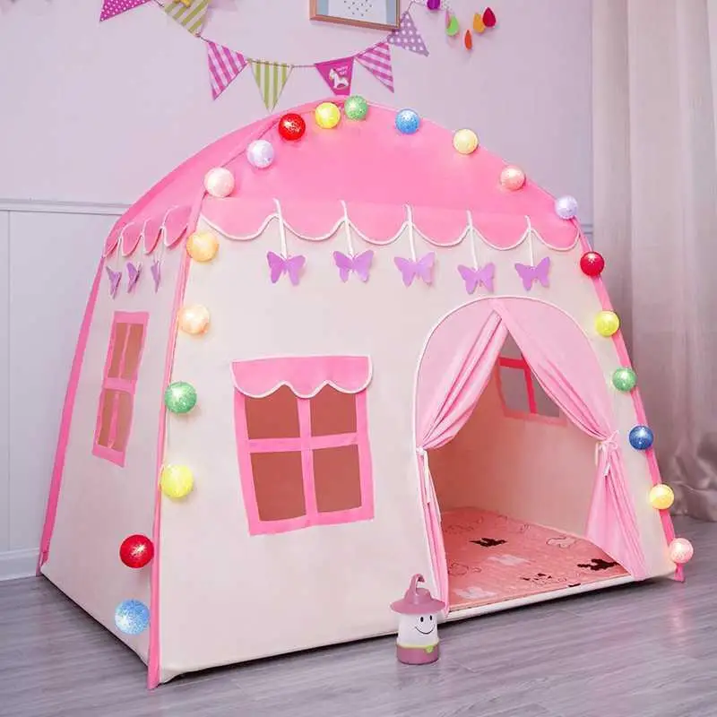 

Children Baby Princess Playhouse Tent Super Large Room Indoor Outdoor Tent Castle Princess Living Game Ocean Balls Toy for Kids