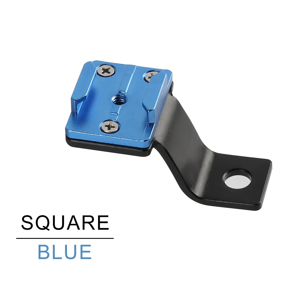 Square Blue Алюминиевый кронштейн держатель мотоцикла зеркало заднего вида сплав стент фиксированный для Go pro Hero 7 6 5 4 3 для Xiaomi Yi 4K Экшн-камера - Цвет: Square Blue