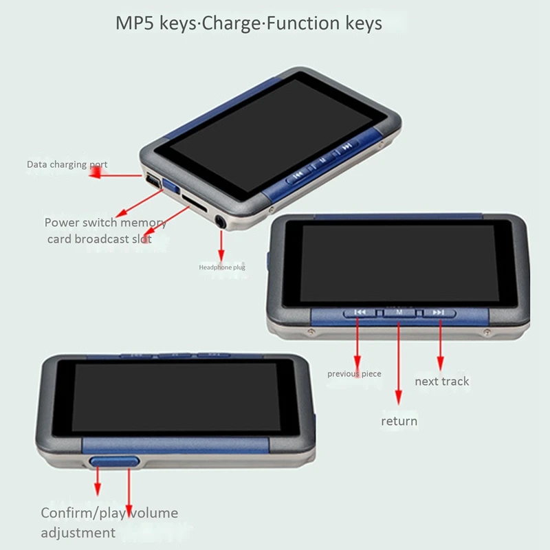 Mp5 музыкальный плеер LCD Sn видео медиаплеер FM радио Recorder 8GB|MP3-плееры| |