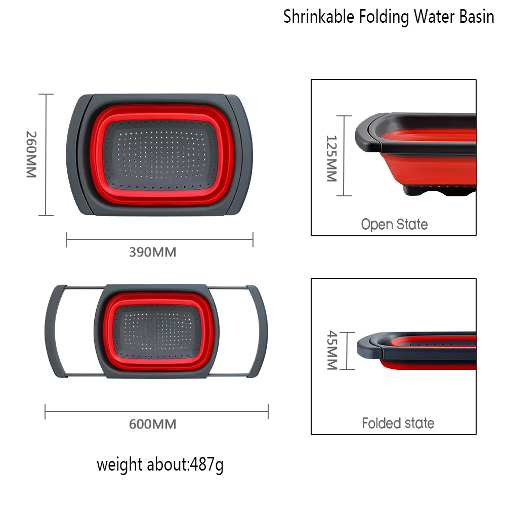 Силиконовый складной выдвижной дуршлаг с ручкой кухонное складное сито чаши