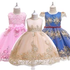 Детское кружевное платье-пачка с цветочным принтом, для девочек