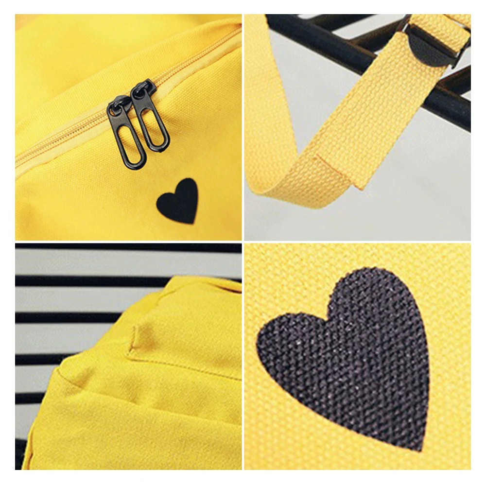 TTOU Fashion Heart Printing Backpack Korean Style Casual Canvas Students holiday Bags Quality college school Laptop |