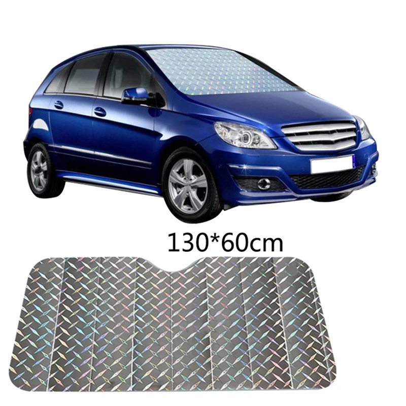 

Car Laser Sunshade, Sunscreen, Heat Insulation, Summer Visor, Car Window, Sunscreen, Windshield Cover 130*60cm New 1pc