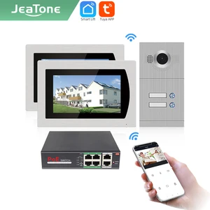 jeatone tuya smart 7 inch wifi doorbell video intercoms for 2 floors apartment wireless ahd door camera free global shipping