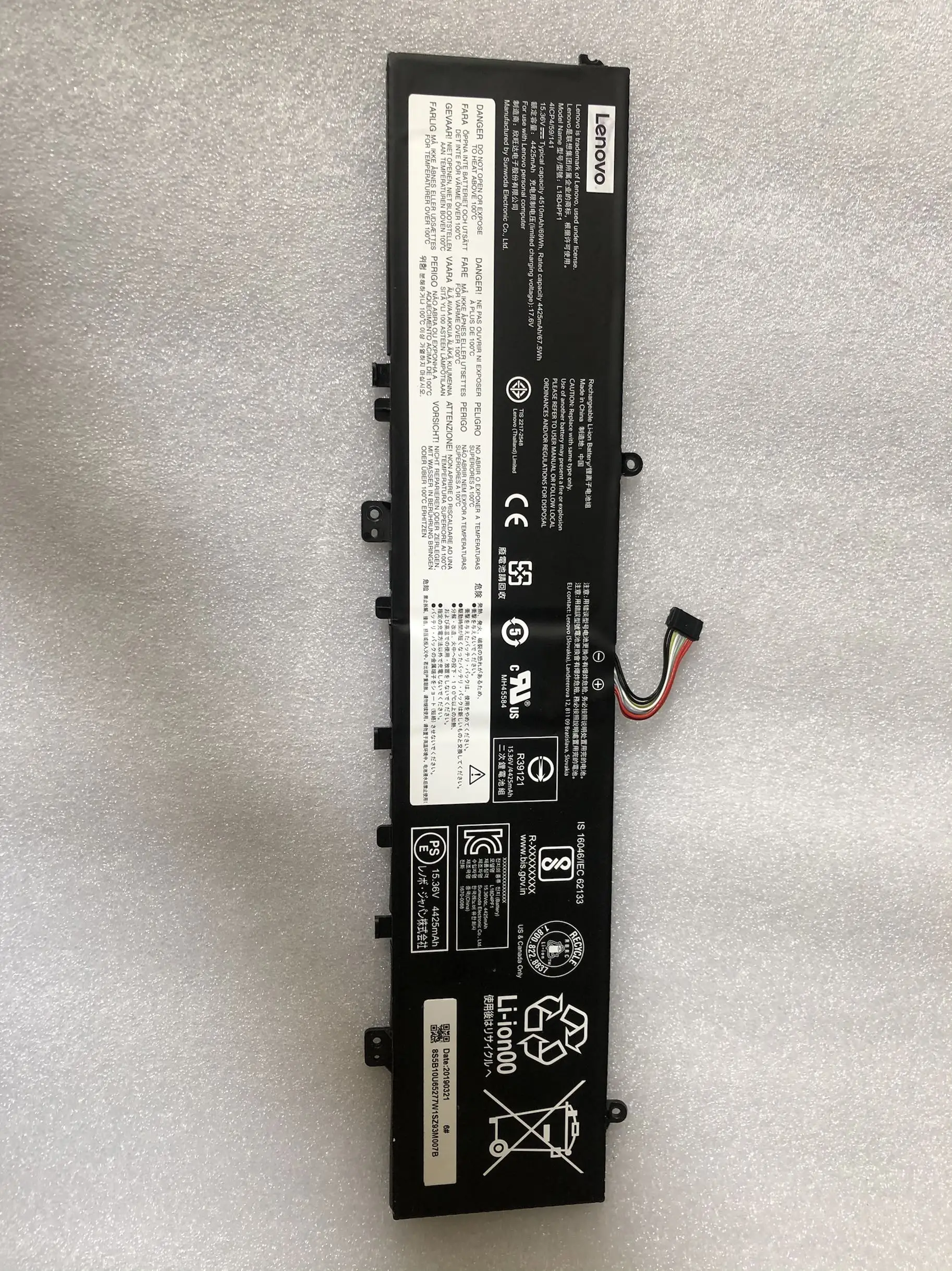 Новый оригинальный аккумулятор для LENOVO Yoga C940 15 15IRH L18D4PF1 L18M4PF1 SB10W69459 5B10W69461 SB10W67267