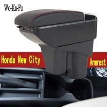 Arm Rest For Honda New City Armrest Box Center console central Store content Storage box with cup holder ashtray USB interface