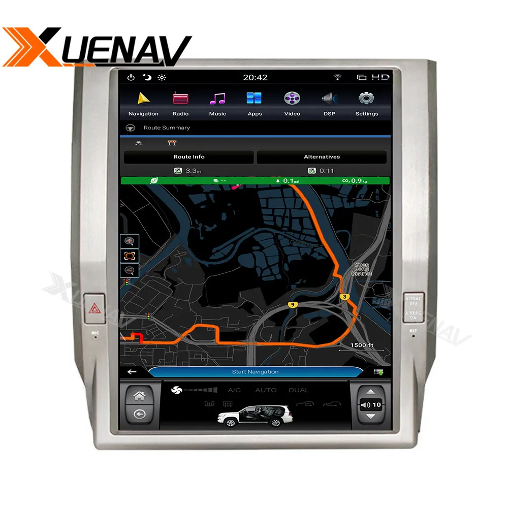 

XUENAV Multimedia Player Vertical Screen Android System 12.1 inch Car GPS Radio GPS Navigation For-TOYOTA Tundra 2012-2018