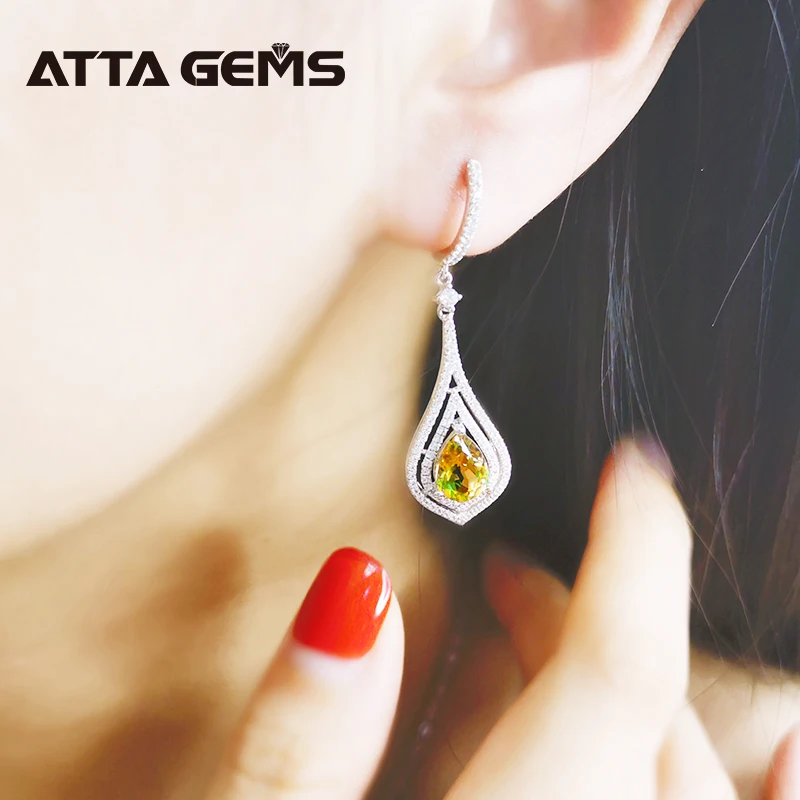 Sultanite Sterling Silver Drop Earring for Women Classic Style Created Diaspore Color Change Stone S925 Wedding Jewelry Design | Украшения