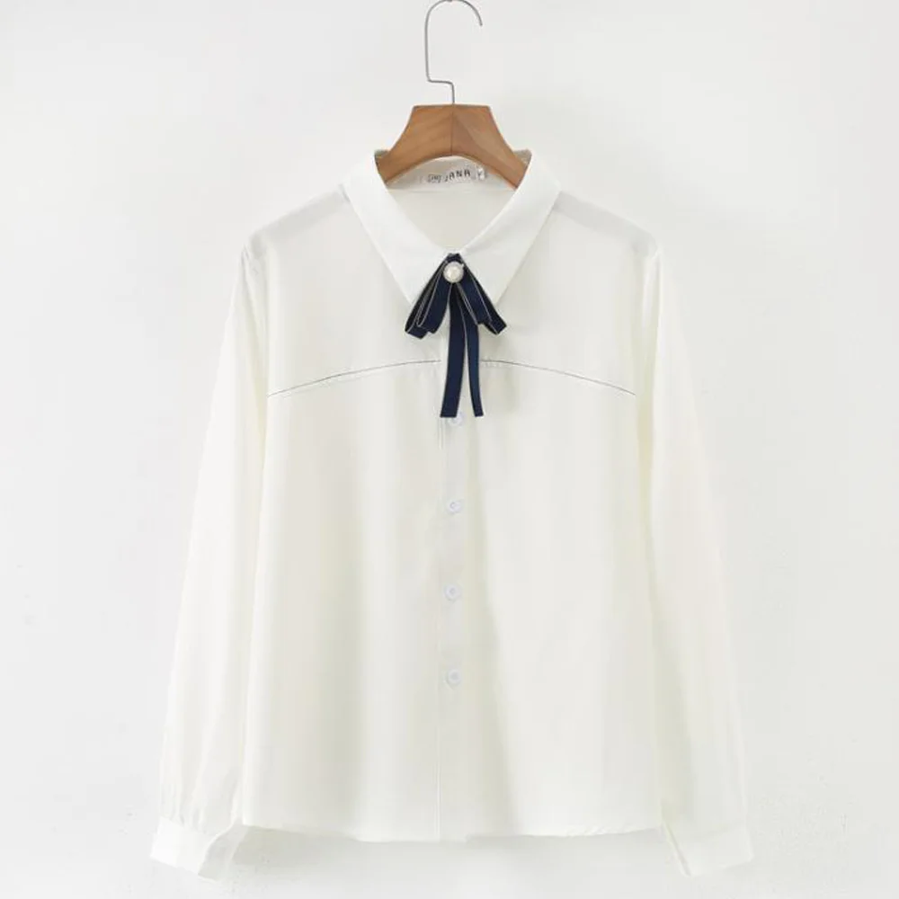 

Bow Shirts Woman Long Sleeve Button Chiffon Blouse Women 2021 New Sweet Blouses Elegant Vintage Casual White Shirt Femme