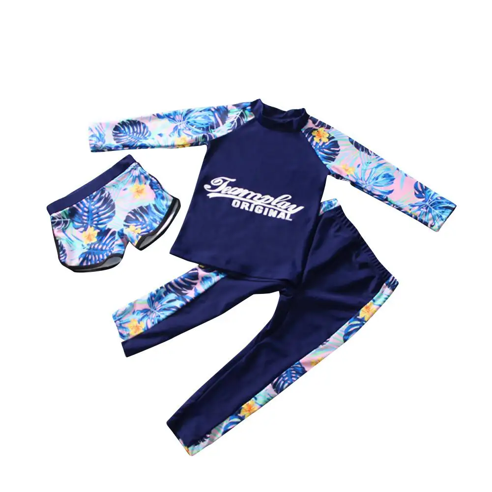 

Kids Boys Girls Quick-Smoking Sunburn Cream Law from Badmode 3-piece Long Mouw Tops Broek Shorts Batsuit Set Warm Houden