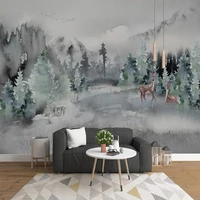 custom any size 3d wallpaperelk watercolor landscape bird tv sofa background wall painting papel de parede fresco sticker tapety