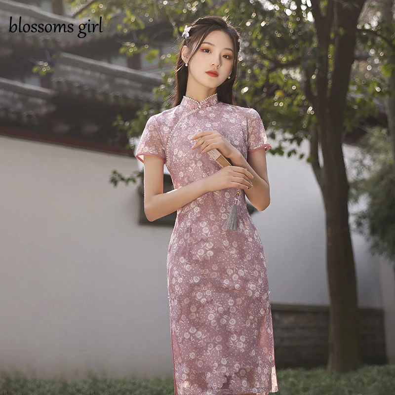 Chinese National Cheongsam New Style Improved Daily Vintage High-end Dress Socialite Elegant Women Dresses Qipao