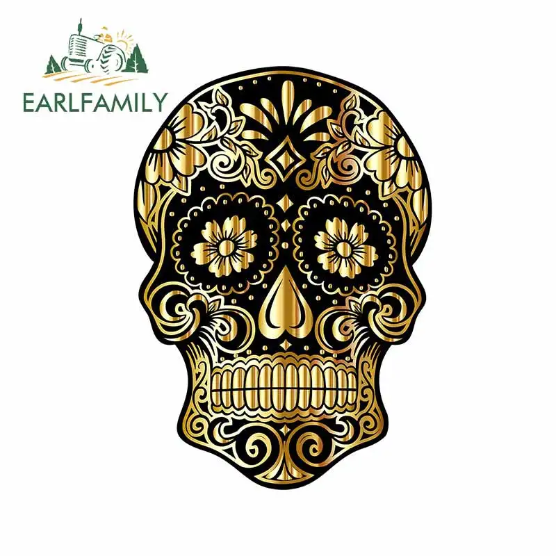 

EARLFAMILY 13 см x 9,3 см для ремонта сахарного черепа Автомобильная наклейка Водонепроницаемая наклейка устойчивая к царапинам наклейки виниловый материал украшение