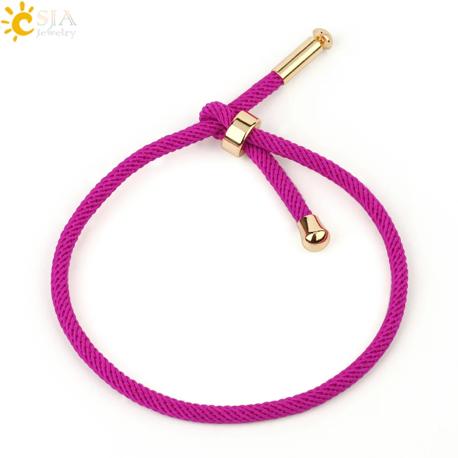 Rose Red CSJA, веревка, цепь, дружба, красные браслеты, мужские, Femme, плетеный браслет, браслеты, Mujer,, счастливый подарок для влюбленных, для женщин S512 - Окраска металла: Rose Red
