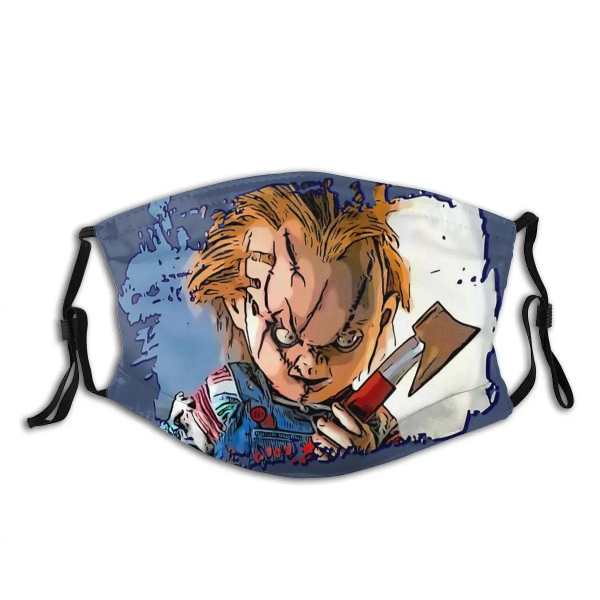 

Chucky Child's Play Doll Washable Trendy Mouth Face Mask Anti Wind Dustproof with Filters Polyester Protection Cover Respirator
