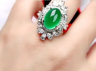 

Довольно новое серебряное, розовое, золотое, зеленое кольцо из халцедона, кольцо из агата и нефрита, стразы, ювелирные изделия с кристаллом и...