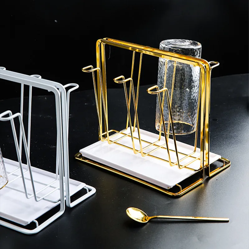 

Water Draining Cup Holder Household Water Cup Rack Living Room Kitchen Organizer and Storage Glasses Drying Rack