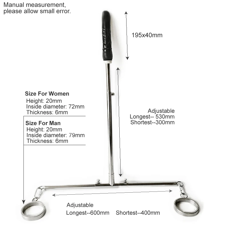 Эротический фаллоимитатор с открытой ногой из нержавеющей стали|Наручники и