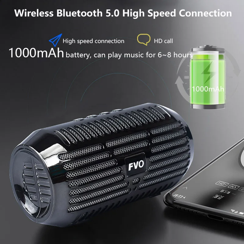 Портативный Bluetooth динамик s стерео мини беспроводной динамик с fm-радио USB SD карта AUX MP3 Воспроизведение музыки сабвуфер Колонка для телефона