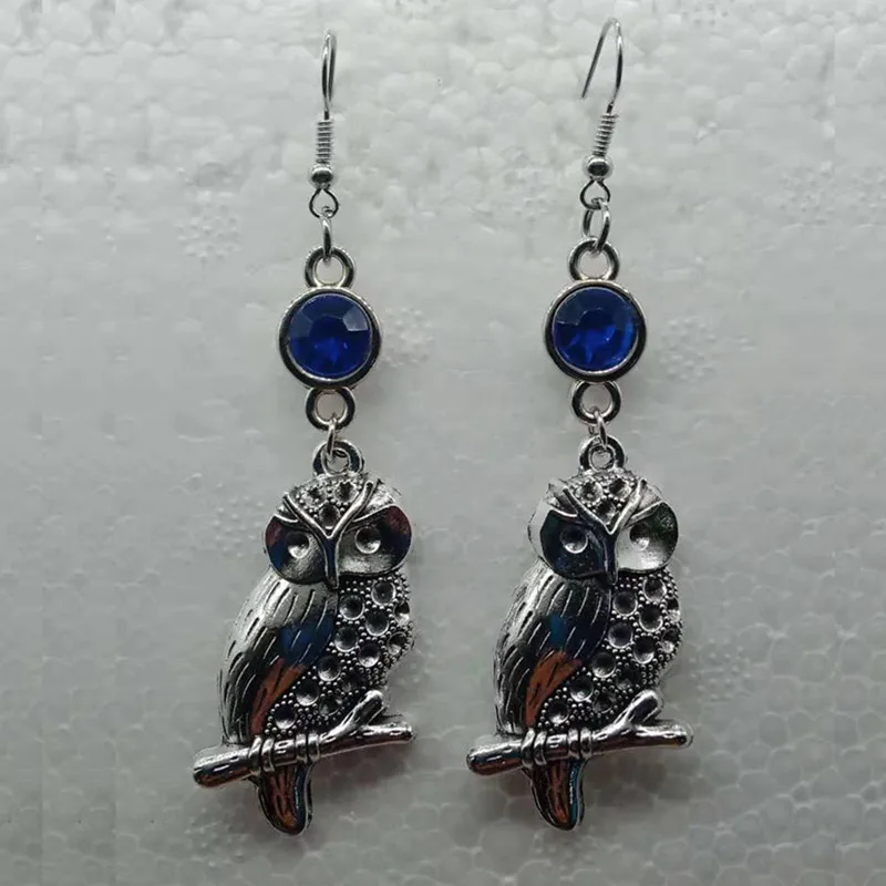 Новые простые сплава Сова на день рождения Серьги Висячие геометрической формы