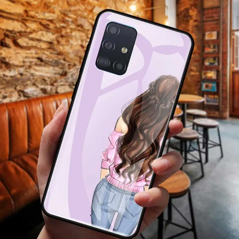

Tempered Glass Phone Case for Samsung Galaxy A91 A71 A51 A41A31 A21s M51 M31 M21 Cover Back Coque We Will Always Be Best Friends