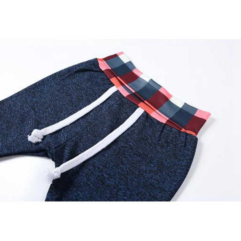 

New dark grey hooded Red Black Plaid splicing set
