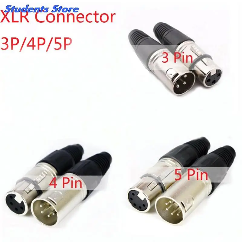 1pc 3-Pin 4-Pin 5-Pin Male & Female XLR Microphone Audio Cable Plug Connectors Cannon Terminals | Электроника