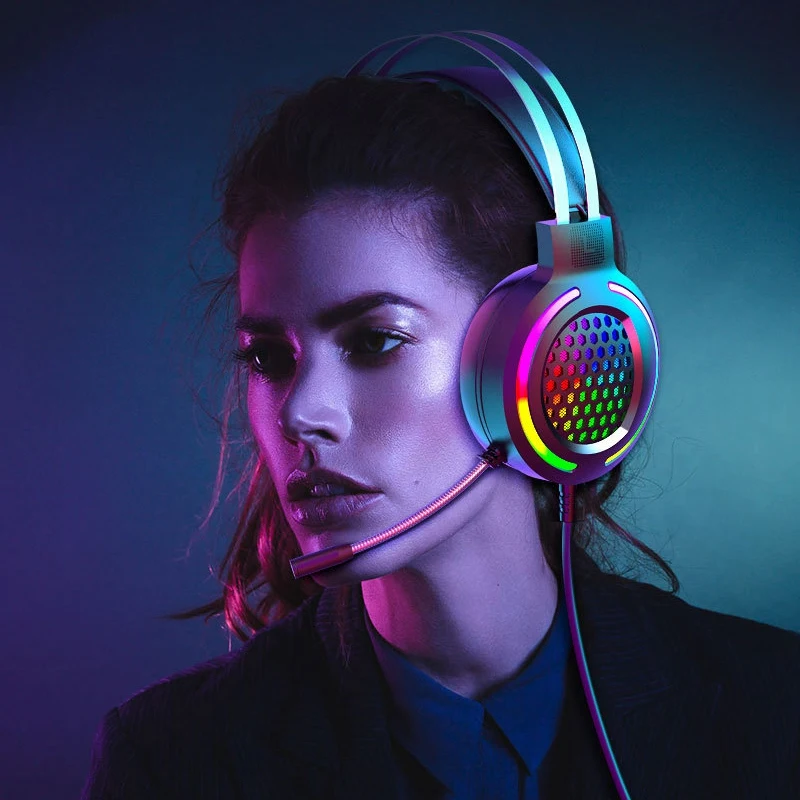 

X2 Gaming Headset 7.1 Surround Sound USB 3.5mm Wired RGB Light Gaming Headphones with Microphone for Tablet PC Gamer