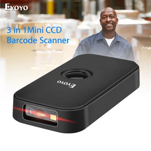 eyoyo ey 009c barcode scanner ccd 2 4g pocket bt wired 3 in 1 connection modes decoding capability mini barcode scanner wireless free global shipping