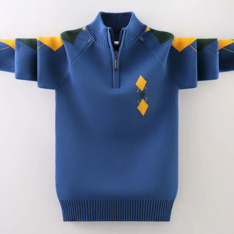Ropa de invierno para ni&ntilde;os, Jersey de punto de algod&oacute;n, ropa abrigada-2