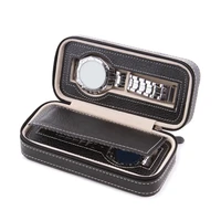 248 grids watch display storage box case tray zippered travel watch collector case faux leather