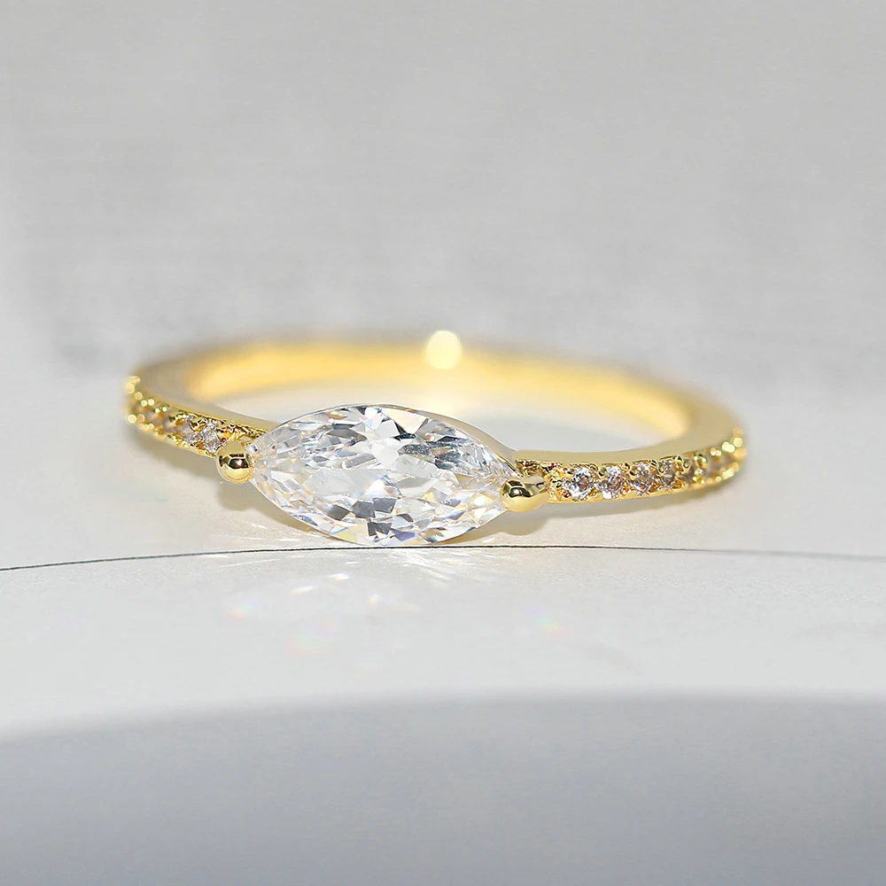 Кольцо ZHOUYANG для женщин милое элегантное геометрическое синее кристаллическое