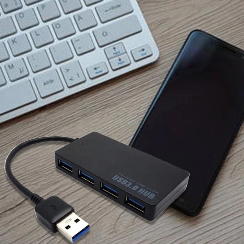 4-портовый USB 3 0 концентратор 5 Гбит/с Портативный Благодаря компактному размеру