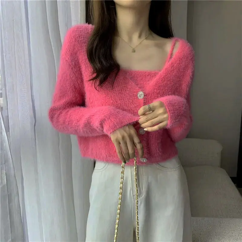 Кардиган женский облегающий однотонный верхняя одежда для студенток Милая