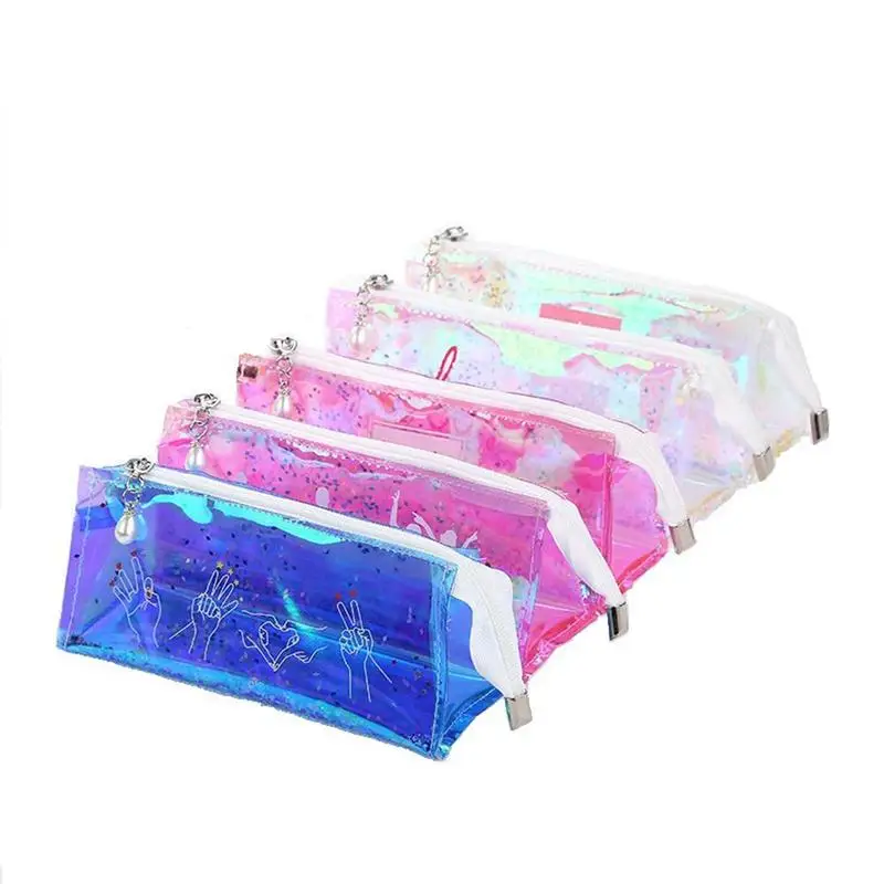 Новая Большая вместительная крутая прозрачная блестящая сумка для ручки