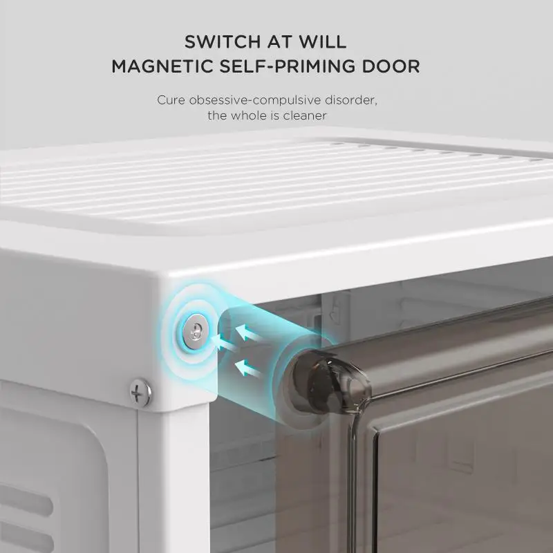 Прозрачный Магнитный акриловый Штабелируемый прозрачный шкаф для обуви дома